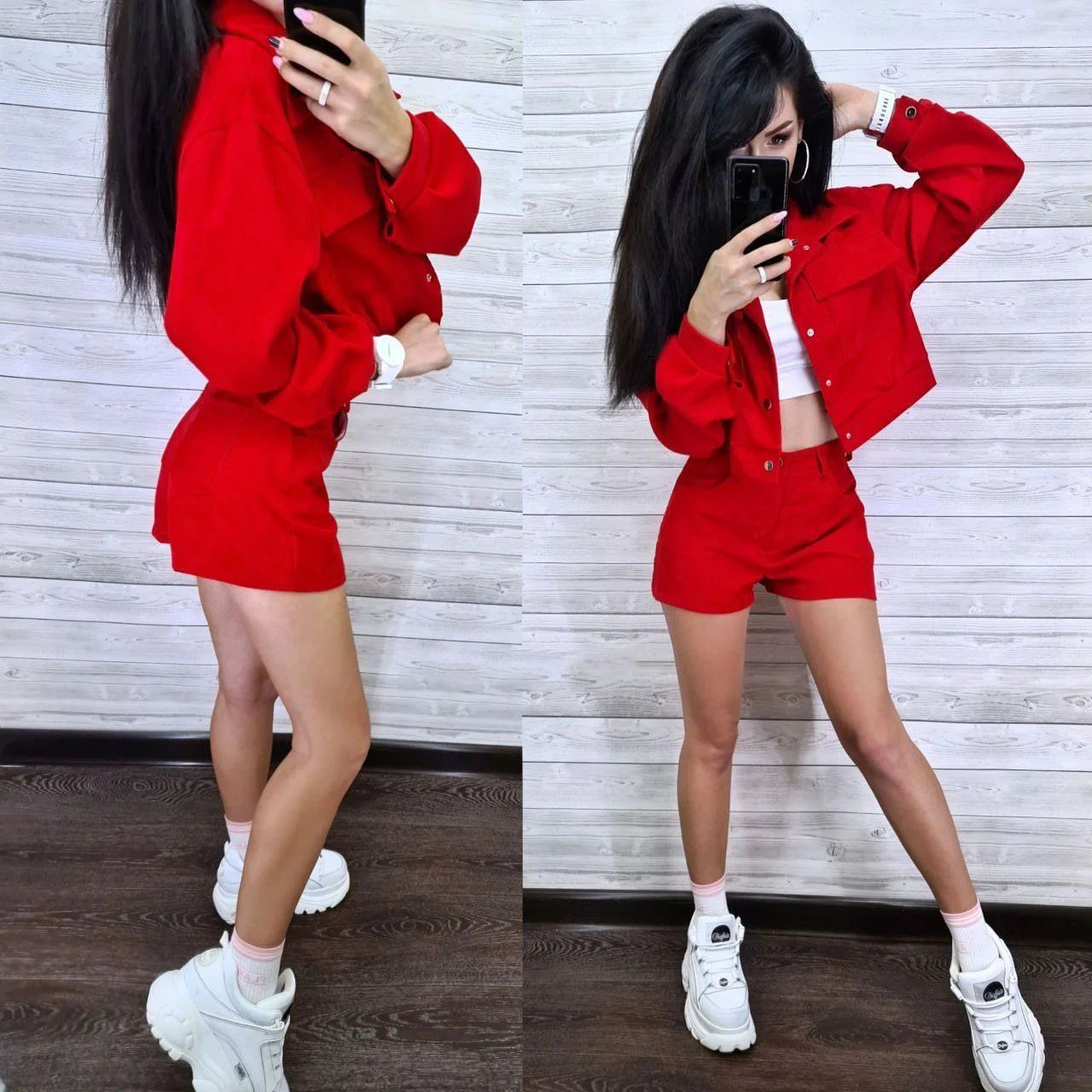Костюм жіночий вельветовий кофта та шорти