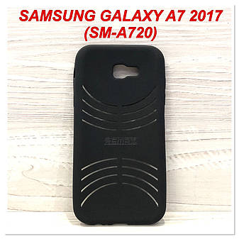Силіконовий чохол REMAX VELOUR для Samsung Galaxy A7 2017 (SM-A720) Чорний, фото 2