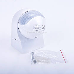 Настінний інфрачервоний датчик руху ДР-11 білий, IP44, 180 градусів