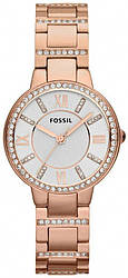 Годинники наручні жіночі FOSSIL ES3284 кварцові, на браслеті, колір рожевого золота, США