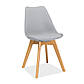 Пластиковий світло-сірий стілець Kris бук з м'яким сидінням для кухні Польща, фото 2