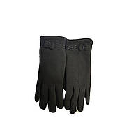 Женские элегантные перчатки на меху Lerusso трикотаж, чёрный р. 7 808/6-7
