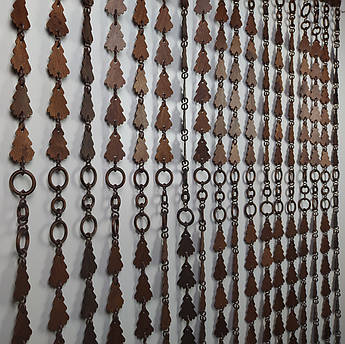 Дерев’яні штори «Ялинка» | дверний отвір 1×2 м | коричнево-темний колір | екологічна штора з дерева