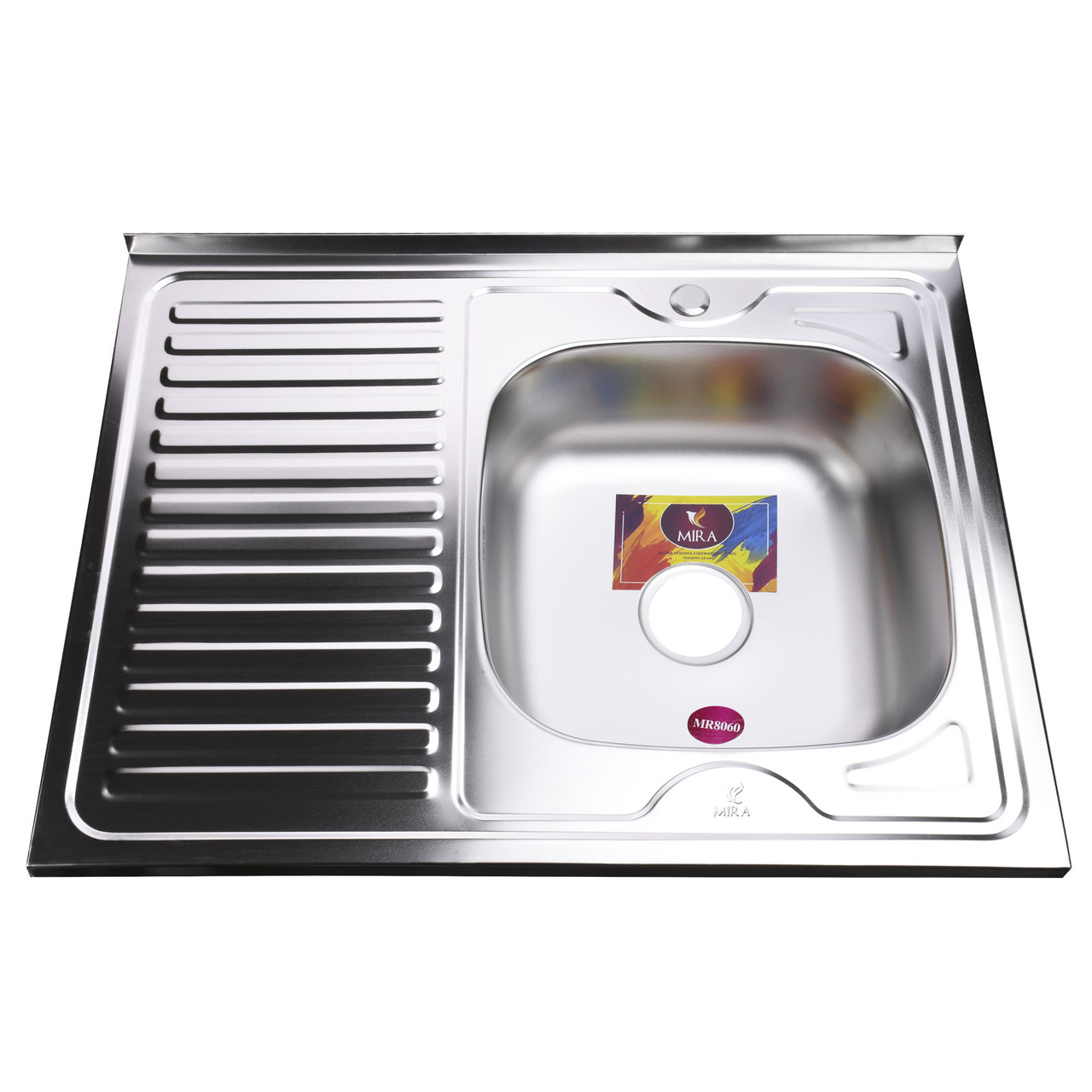 Кухонна мийка Mira MR 8060 R E Satin Right накладная, фото 1