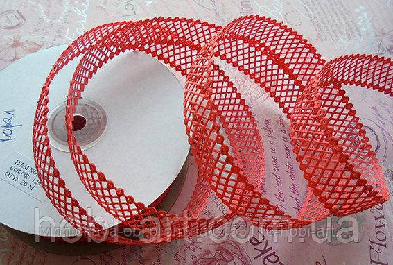 Тасьма  деоративна "сіточка"  20мм  № 13 корал