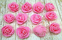 Бутон троянди рожевий, із фоамірану з фатином. 3,5см