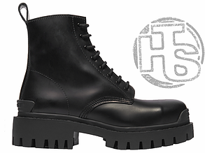 Жіночі черевики Balenciaga Strike Lace-Boot Up Black 589338WA9601000 (матові)