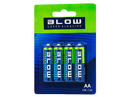 Батарейка Blow AA SUPER ALKALINE 1.5 V R06 лужна блістер 4шт 82-516#