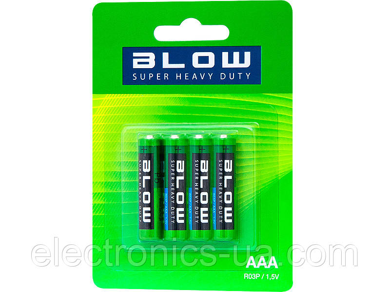 Батарейка Blow AAA SUPER HEAVY DUTY 1.5 V R03 сольова блістер 4шт 82-503#