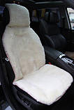 Комплект накидок на передні сидіння автомобіля з натурального хутра овчини (мутона) білий, фото 6