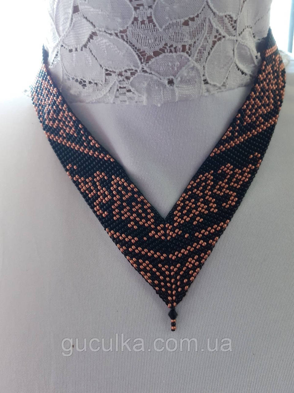 Гердан з бісеру кутовий ручної роботи, фото 1