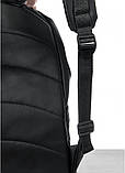 Стильний жіночий рюкзак роллтоп з еко-шкіри міський, для поїздок, ноутбука, чорний - сріблястий металік, фото 7