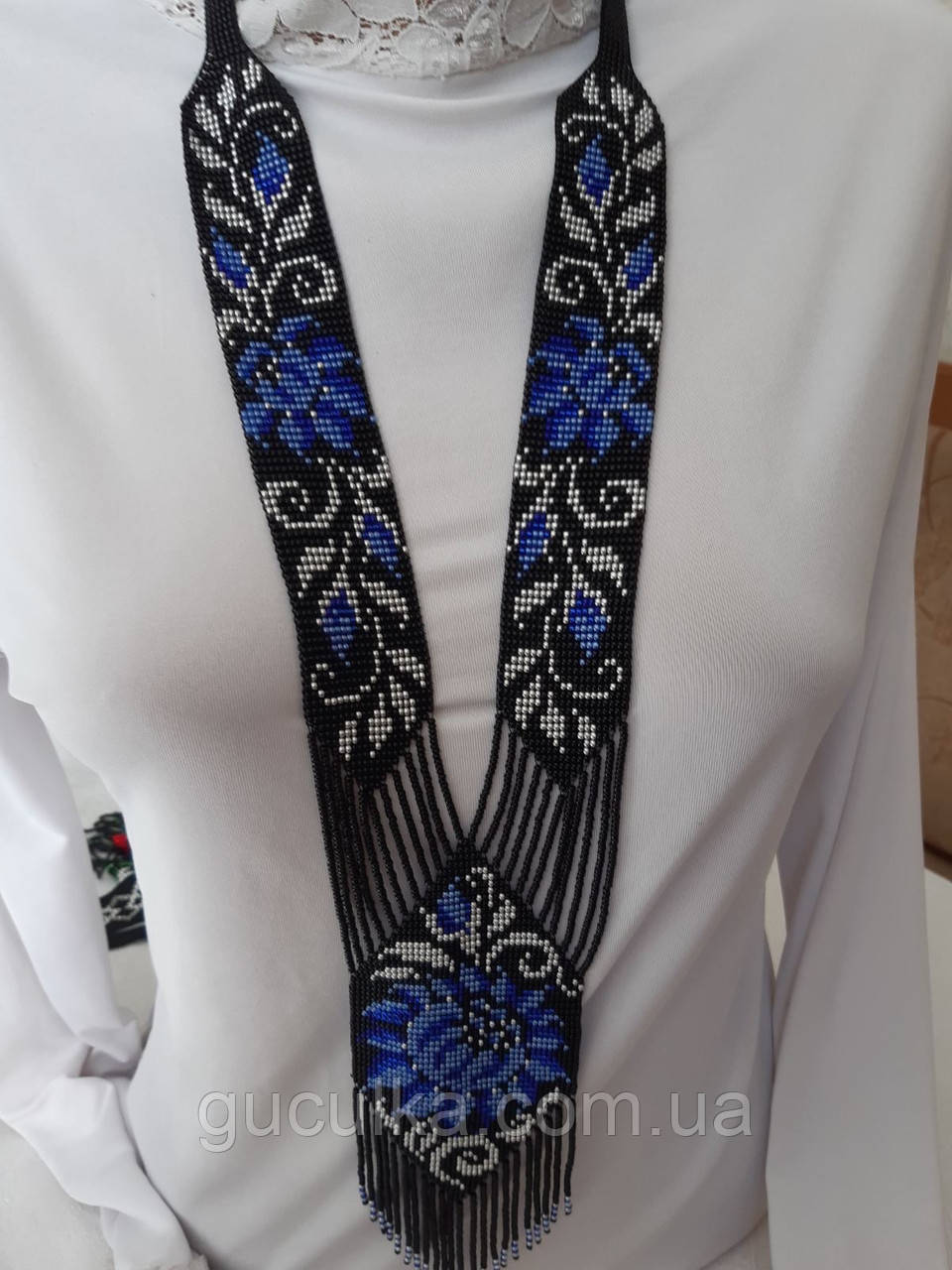Гердан ручної роботи з бісеру «Петриківська квітка», фото 1