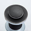 Донний клапан клік-клак на умивальник подовжений чорний, фото 4