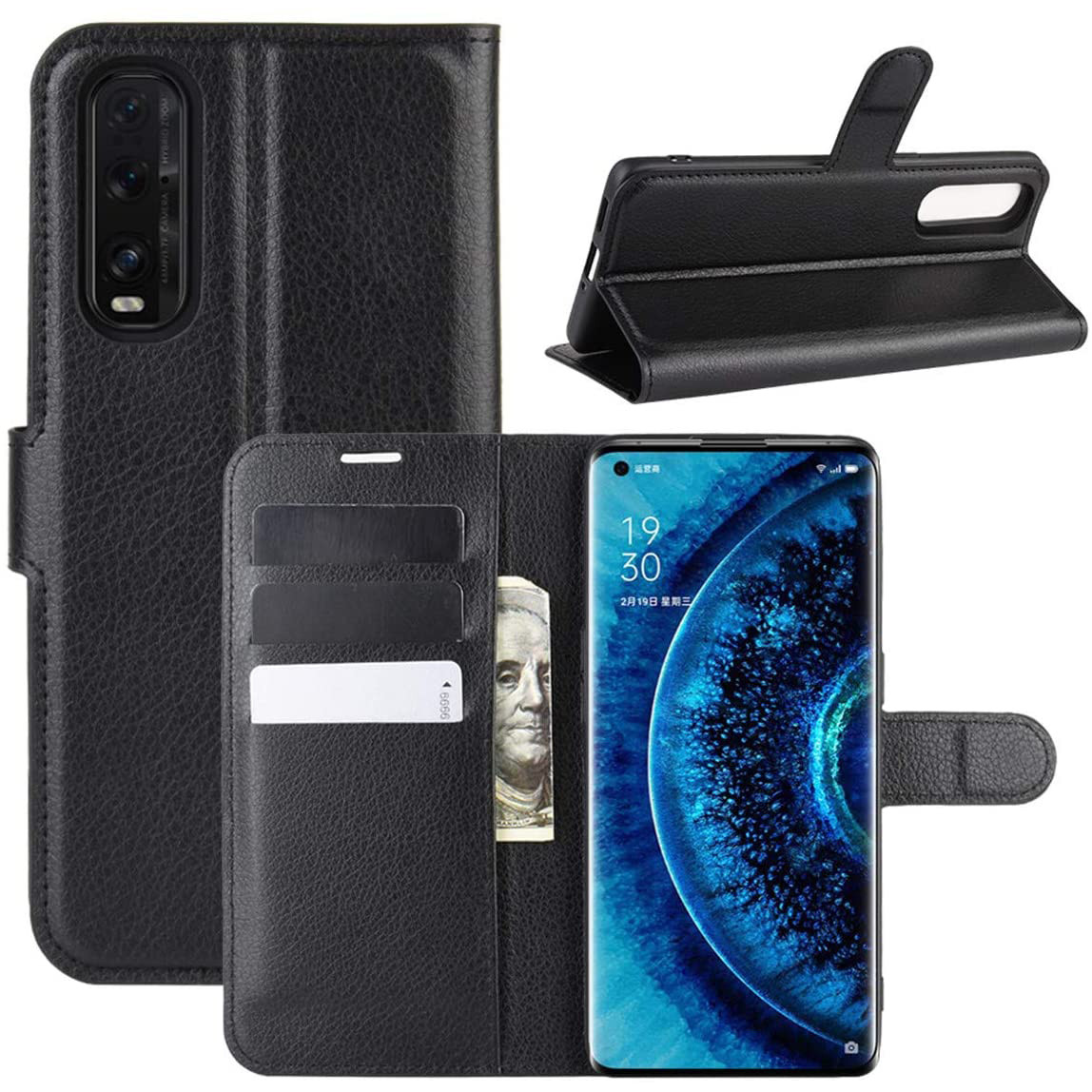 Чохол-книжка Litchie Wallet для Oppo Find X2 Black, фото 1