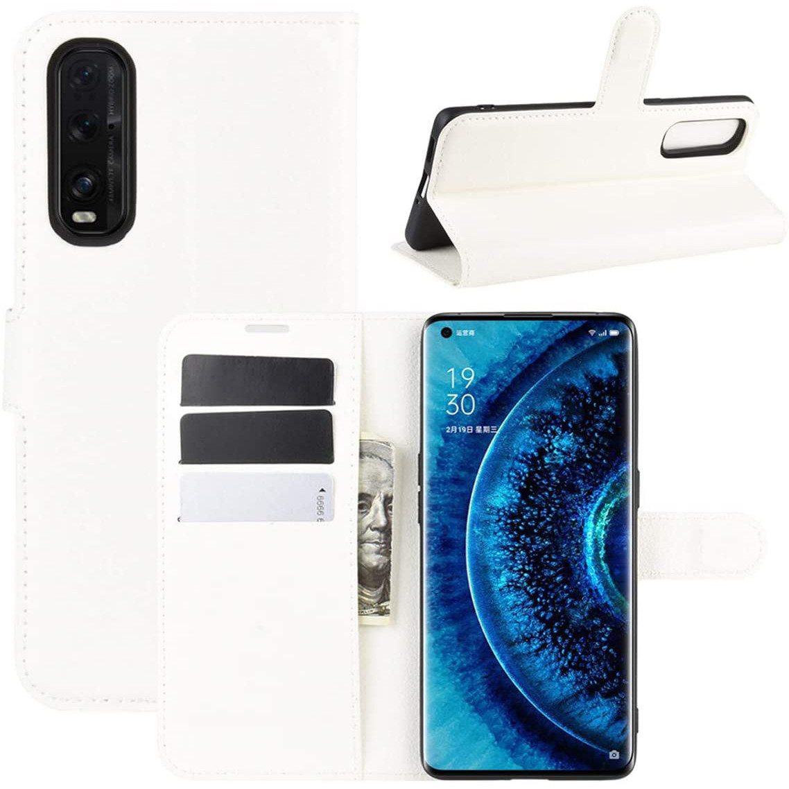Чохол-книжка Litchie Wallet для Oppo Find X2 White, фото 1