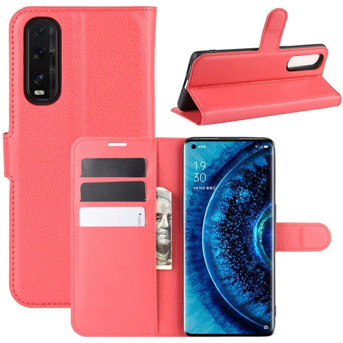 Чохол-книжка Litchie Wallet для Oppo Find X2 Red, фото 1