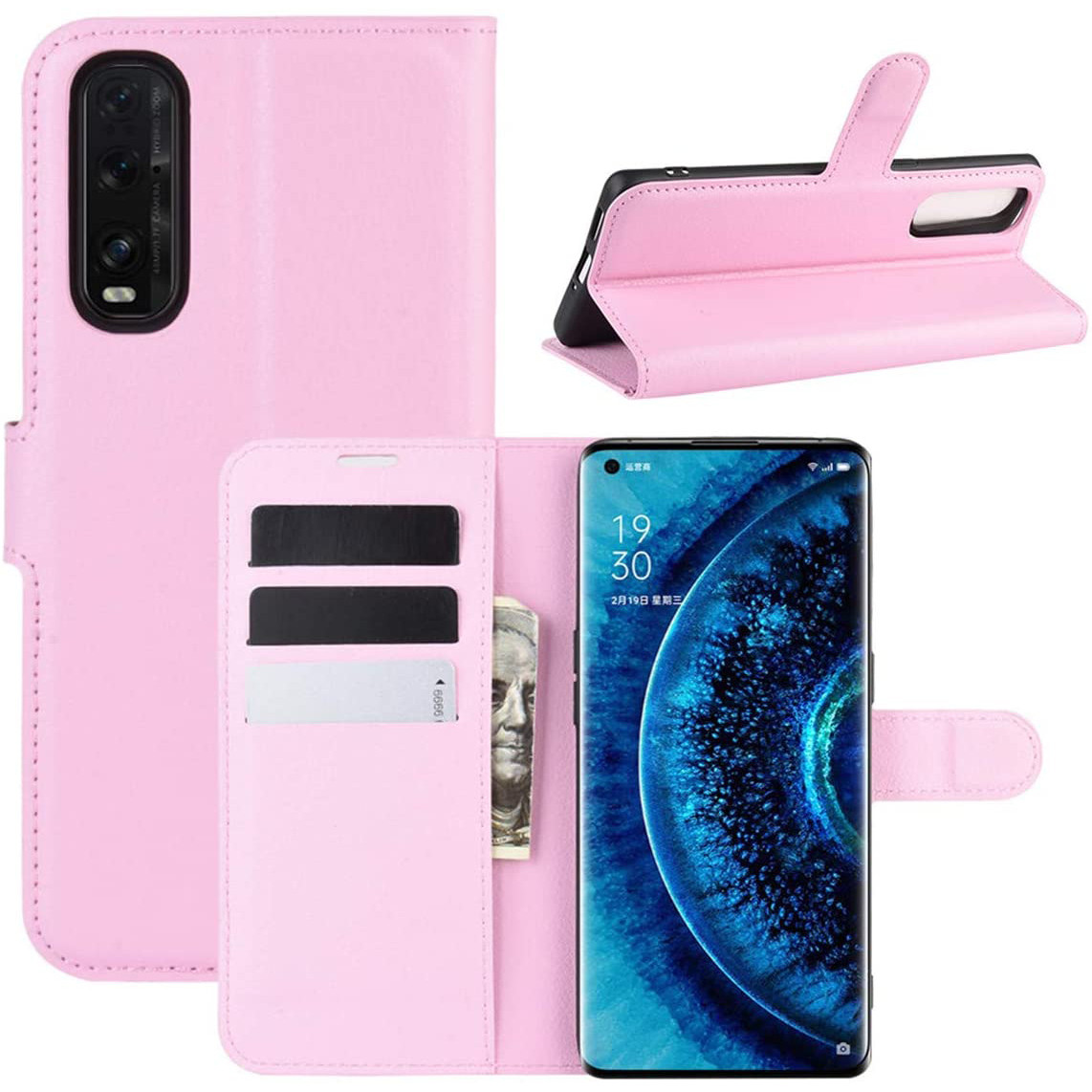 Чохол-книжка Litchie Wallet для Oppo Find X2 Pink, фото 1