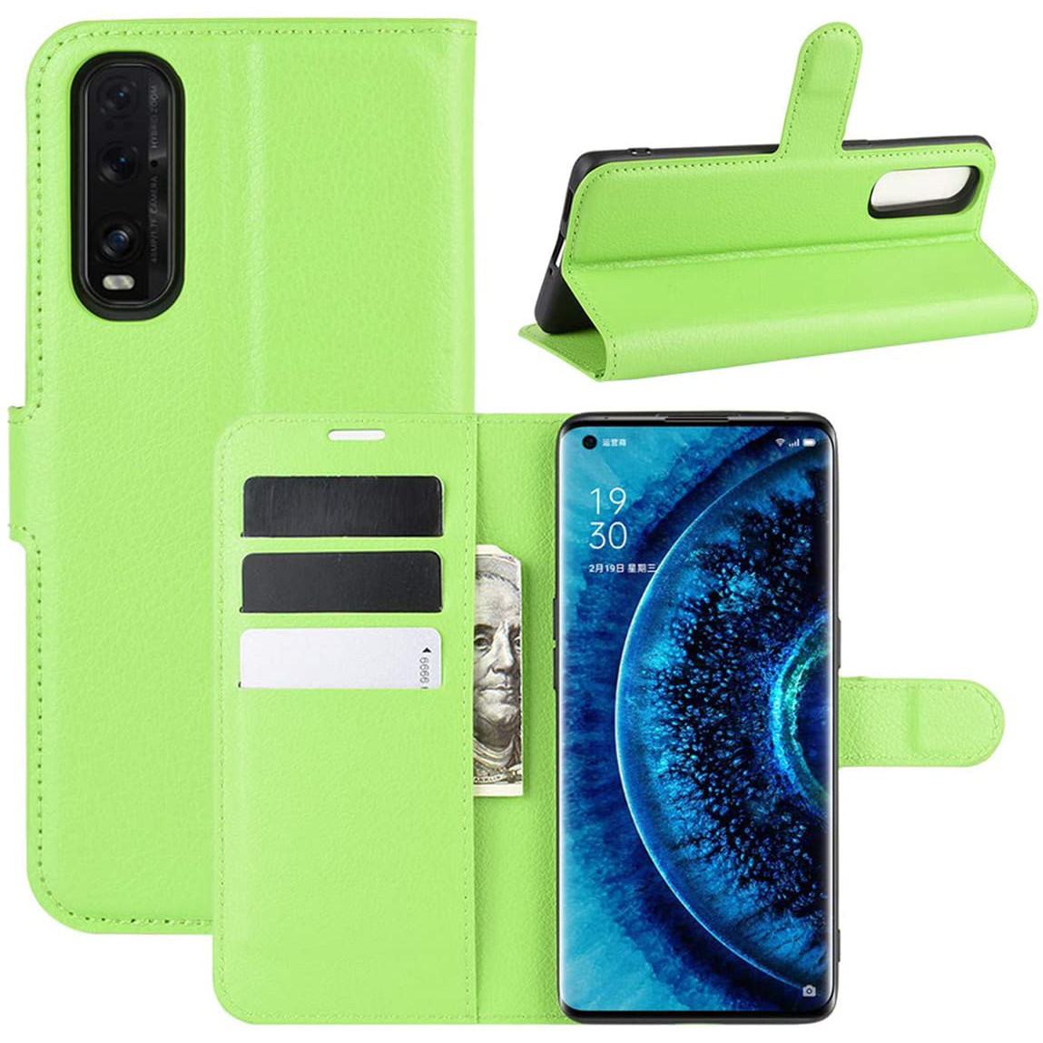 Чохол-книжка Litchie Wallet для Oppo Find X2 Green, фото 1
