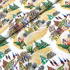 Польська бавовняна тканина "Зимове місто"