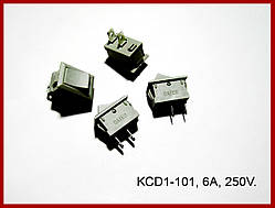 Перемикач консольний KCD1-101, 250V,6A.
