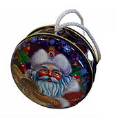 Новорічна кулька з жерсті Лист Діду Морозу (синій), розмір 10*5 см, від 1 шт.