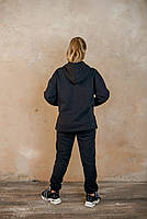 Костюм на дівчинку спортивний зимовий вік від 6 до 10 років дитячий теплий чорного кольору, фото 5