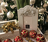 Ялинкова іграшка куля червона 8 cm Goodwill (ціна за 1 штуку), фото 7