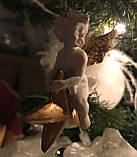 Ялинкова іграшка ангел, що сидить на зірці 8cm Goodwill (ціна за 1 штуку), фото 2