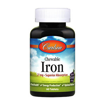 Хелат железа Carlson Labs Chewable Iron 27 mg (60 tab)