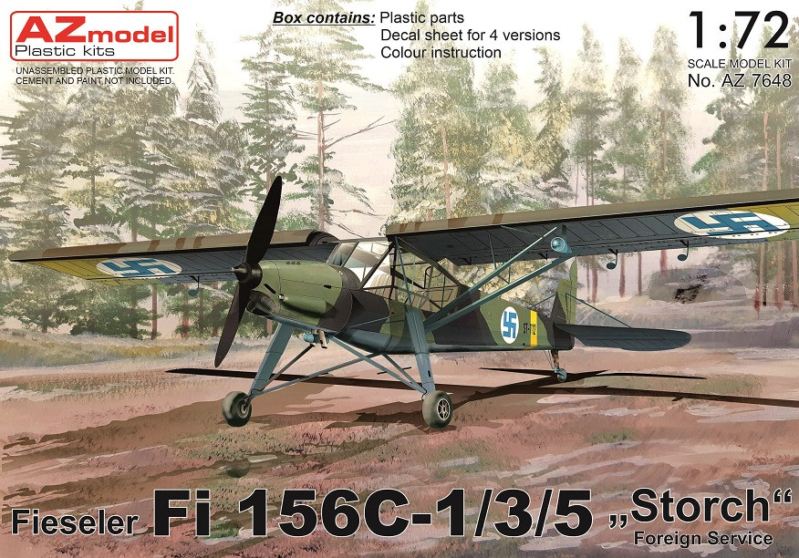 Пластикова модель 1/72 AZ model 7647 німецький літак Fi 156C-1/3/5 “Storch” Foreign Service