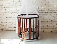 Овальне ліжечко 7в1 з двома матрациками і маятником венге, фото 2