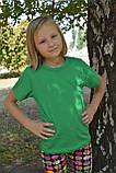 Футболка дитяча зелена для дівчинки бейка середня, фото 2