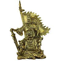 Статуетка Гуань-Ди з прапором 13,5х10х5 см золотиста (C2240)