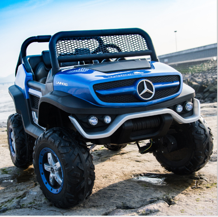 Дитячий електромобіль двомісний джип Mercedes Unimog M 4133EBLRS-4 (MP3, SD, USB, мотори 4x35W, ак.12V14A), фото 1