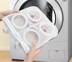 Мішечок для прання взуття Сітчастий Білий Прямокутний