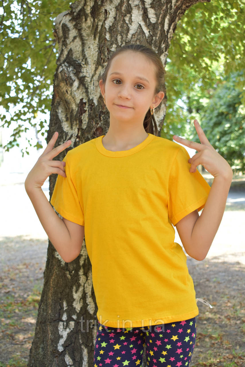 Жовті футболки для дівчаток бейка середня