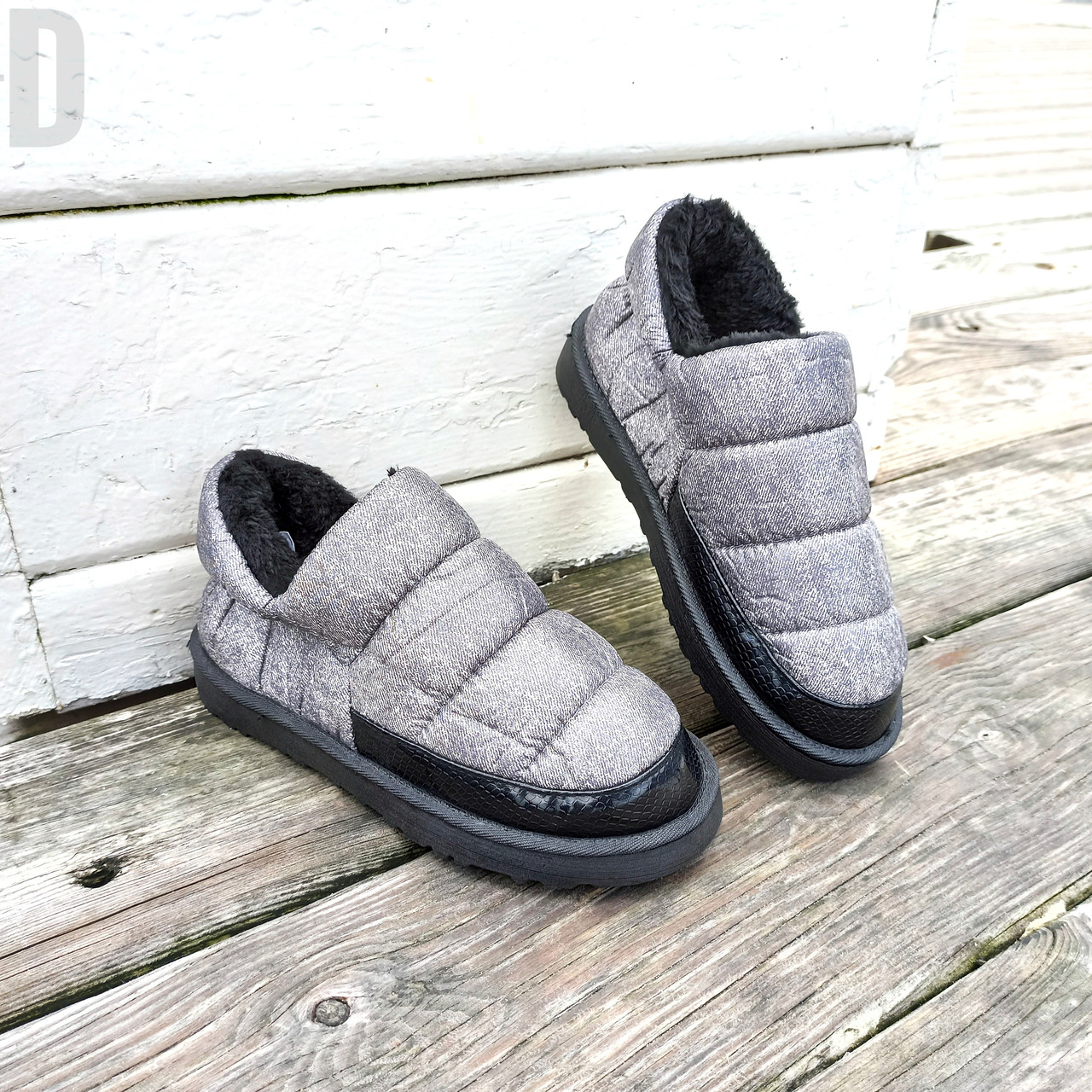 35-36 р Дутики слипони автоледи сірі срібні чорні на хурку зимові міні угги вкорочені короткі