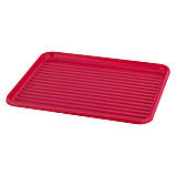 Сушарка для посуду Kamille KM-0763B 37х33х13,5см Червоний Сушарка з піддоном Сушарка для посуду настільна, фото 6