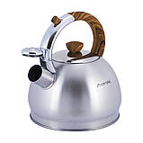 Чайник з нержавіючої сталі зі свистком Kamille KM-0694N 2л Чайник для кухні Чайник для газової плити, фото 5