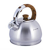 Чайник з нержавіючої сталі зі свистком Kamille KM-0694N 2л Чайник для кухні Чайник для газової плити, фото 3