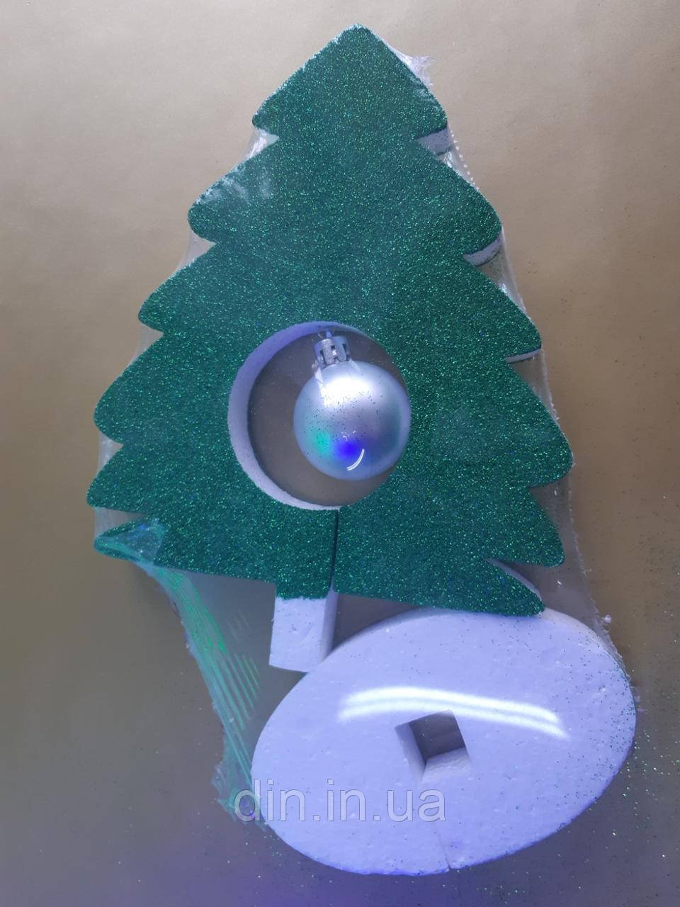 Ялинка з кулькою-No2 з глітером, фото 1