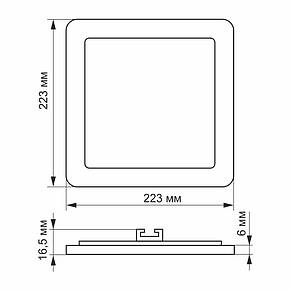 Світильник світлодіодний вбудований VIDEX квадрат 18W 5000K 220V (24074), фото 4