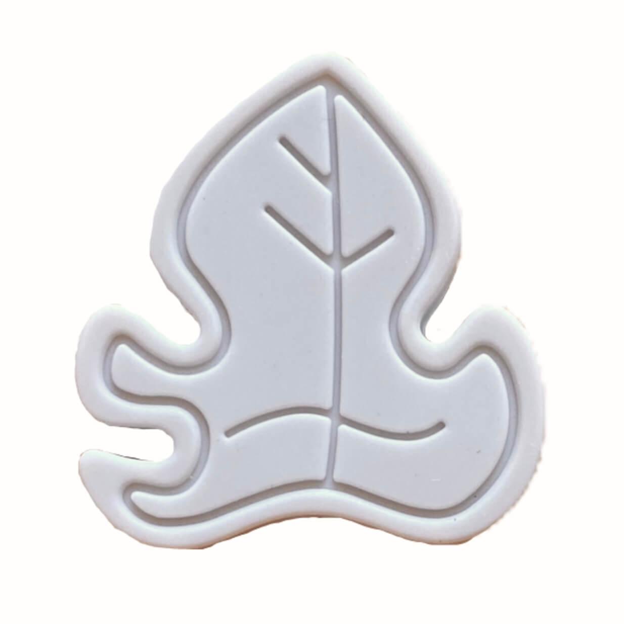 Бусина МОНСТЕРА лист (світло-сірий), силіконова намистина, фото 1