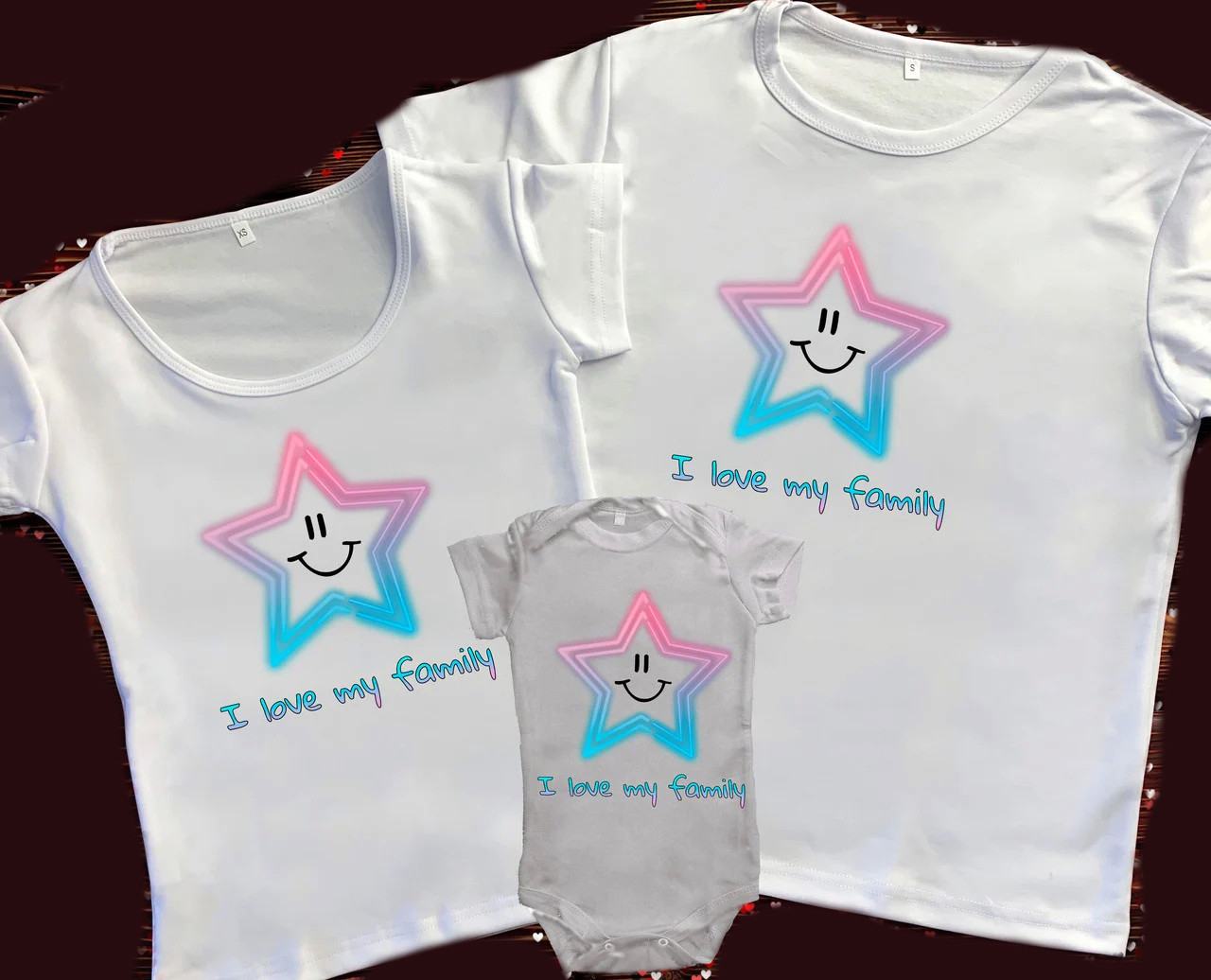 Футболки Фемілі Лук Family Look для всієї родини "Зірочки" Push IT, фото 1