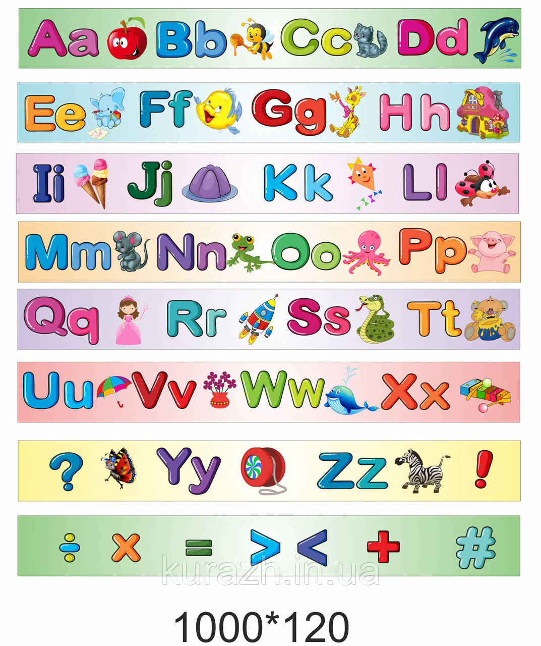Набір наклейок на сходи «Англійський алфавіт», фото 1