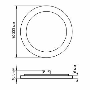 Світильник світлодіодний вбудований VIDEX круглий 18W 5000K 220V (24070), фото 4