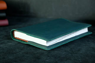 Шкіряна обкладинка для блокнота А5, Модель №14, натуральна шкіра Grand, колір Зелений, фото 2