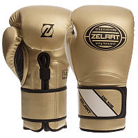 Боксерські рукавички на липучці PU ZELART BO-1361 золоті