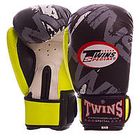 Перчатки боксерские PVC на липучке TWINS TW-2206 салатовые, 6 унций